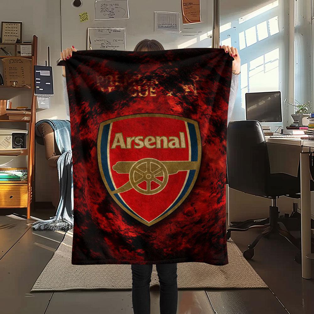 1PC Arsenal F Patterned Flannel Blanket Suitable For All Seasons for Home Decor Warmth and Comfort Gifts Holiday Present