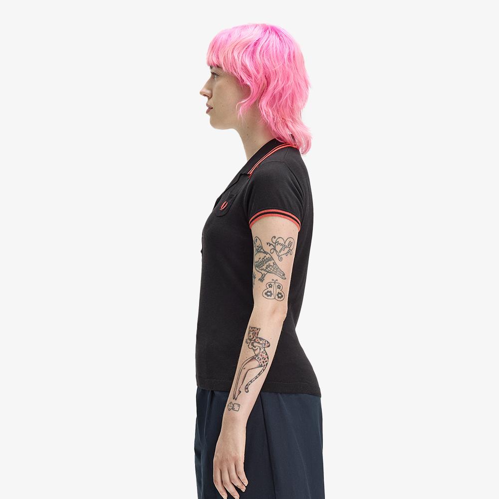 FRED PERRY [Amy Winehouse] Pocket Detail Knit Shirt - Black/White Afpf2612142-102