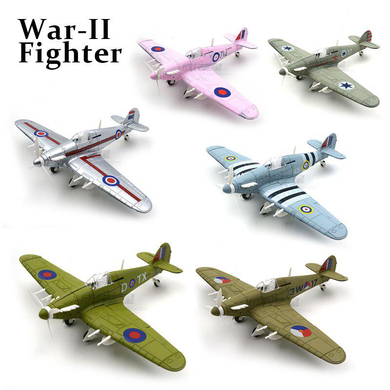 6 цветов 1/48 4D Сборные военные игрушки Конструкторы Самолет Истребитель BF-109/F4U/Spitfire Литой Самолет Война-II