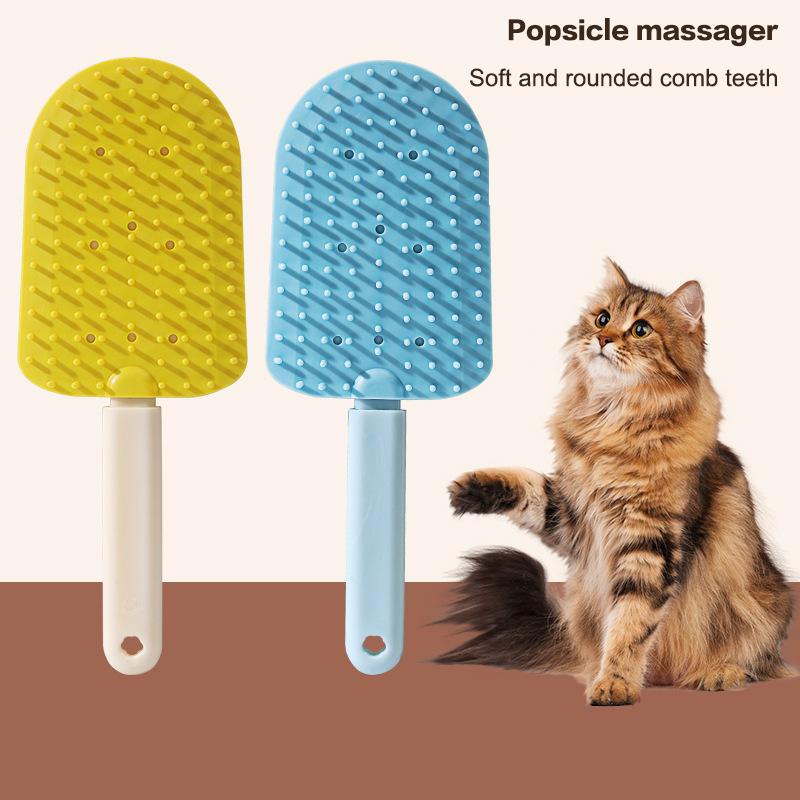 Инструмент для удаления шерсти у кошек Средство для удаления шерсти у кошек Двусторонняя расческа для ухода за шерстью у кошек Массажная щетка для вычесывания шерсти Товары для животных