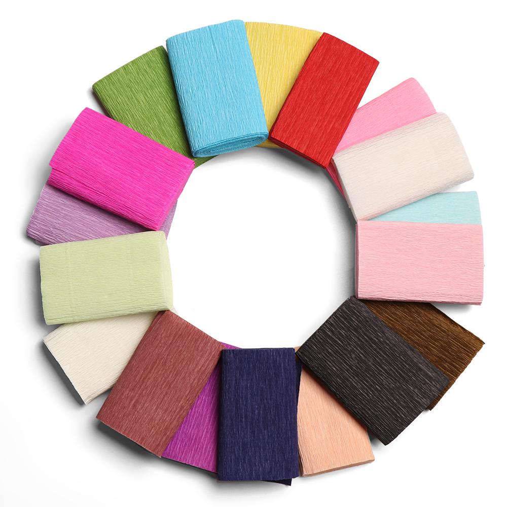 250*10cm Fashion Flower Making Packing Gifts Crinkled Roll Origami Crepe Paper Wrapping Supplies