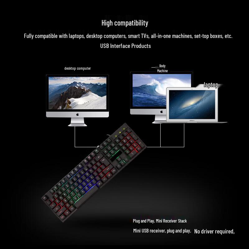 SooPii BK16 Игровая проводная клавиатура с радужной подсветкой