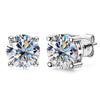 D Color 2 Carat  Moissanite Earrings 925 Sterling Silver 8mm Round Cut Lab Diamond Stud Earring for Women Men with Certificate