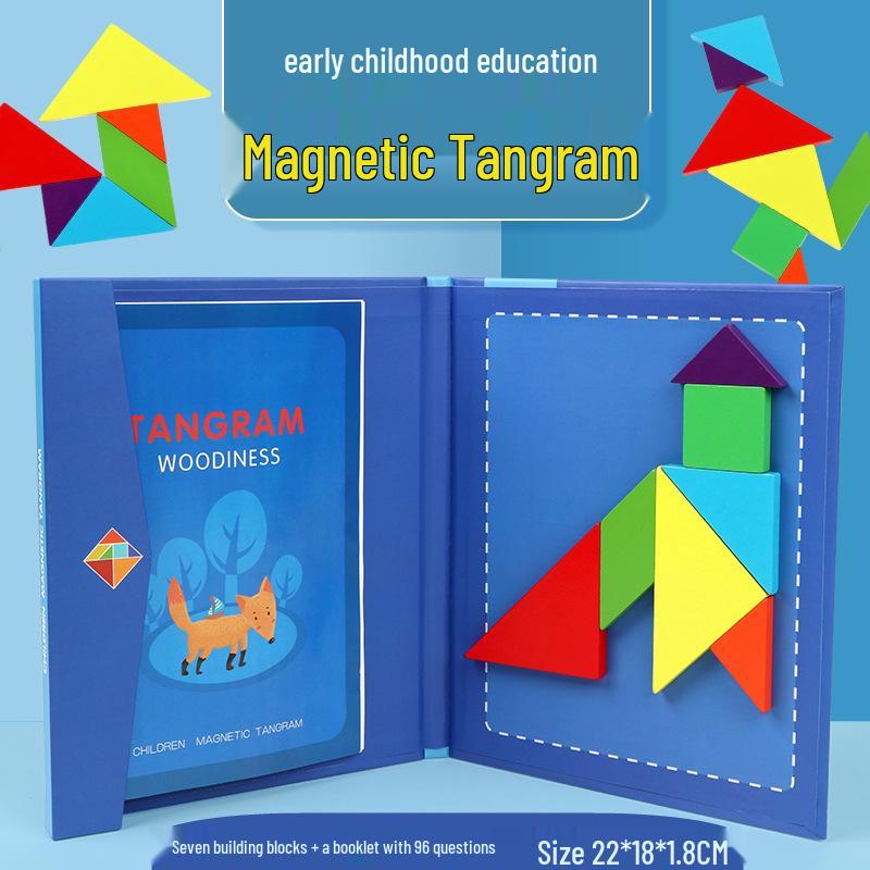 Магнитный танграм для маленьких детей - Развивающая деревянная игрушка для раннего обучения