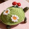 Lovely 3D Mushroom and Flower Knitted Sweater for Pet Turtles Soft Comfortable Fabric for Costume Parties