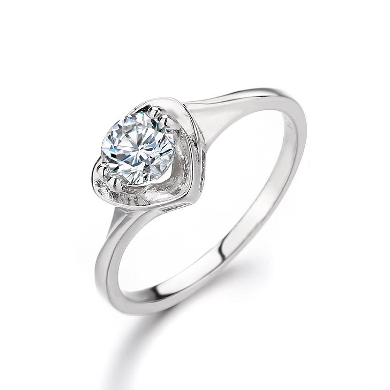 Кольцо Beloved из стерлингового серебра 925 пробы, женское, элитное, в форме сердца, с 50-конечным бриллиантом, легкое, роскошное, в стиле Love Ins, один бриллиант на указательный палец