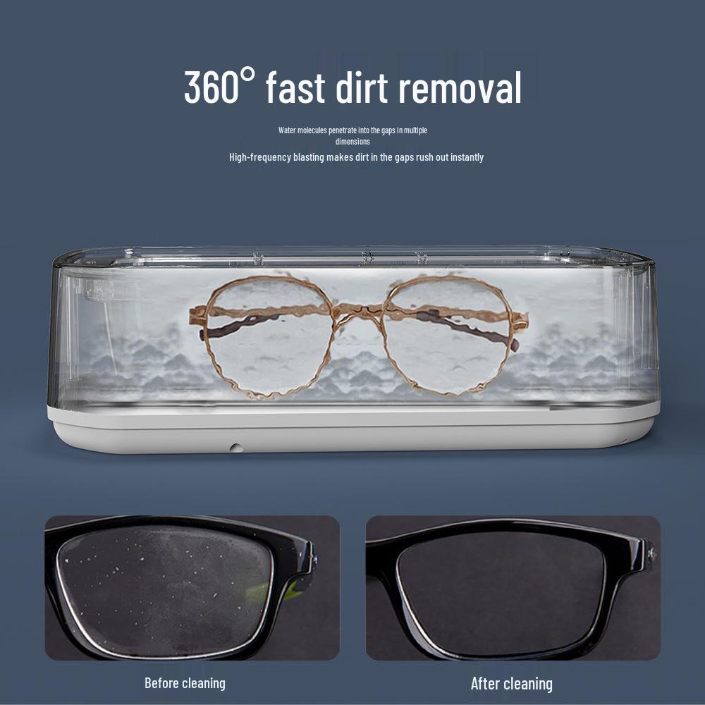High-Power Portable Ultrasonic Eyeglass and Retainer Cleaner with Large Capacity
