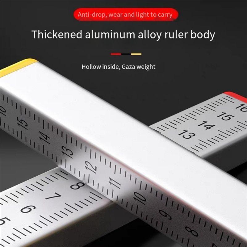 AEE2-2PC Woodworking Equal Height Ruler Positioning Horizontal Elevation Ruler Double-Sided Scale Tile Special Tool