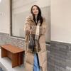 Winter new fashionable versatile loose knee hooded long thickened warm cotton-padded jacket