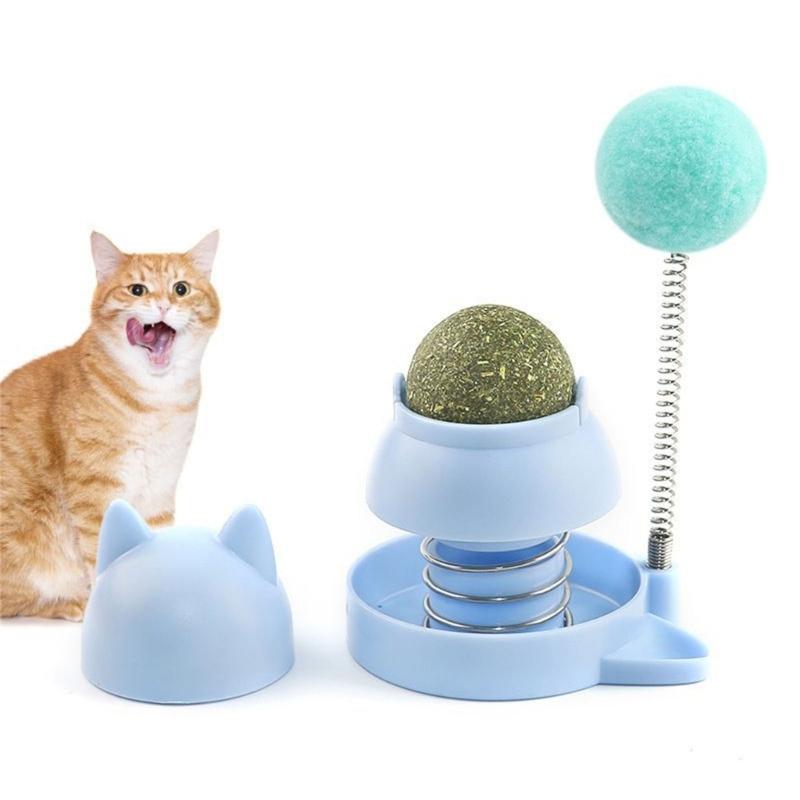 Игрушка для обогащения кошек Прочная палка с кошачьей мятой Мяч-игрушка Яркий цвет Кошачий балансир Мяч с кошачьей мятой для игры кошек в помещении