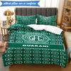 3PCS Football Club Emblem Printed Soft Bedding Set,Including 1pc Duvet Cover And 2pcs Pillowcases Perfect for Bedroom, Dormitory, Fan gift
