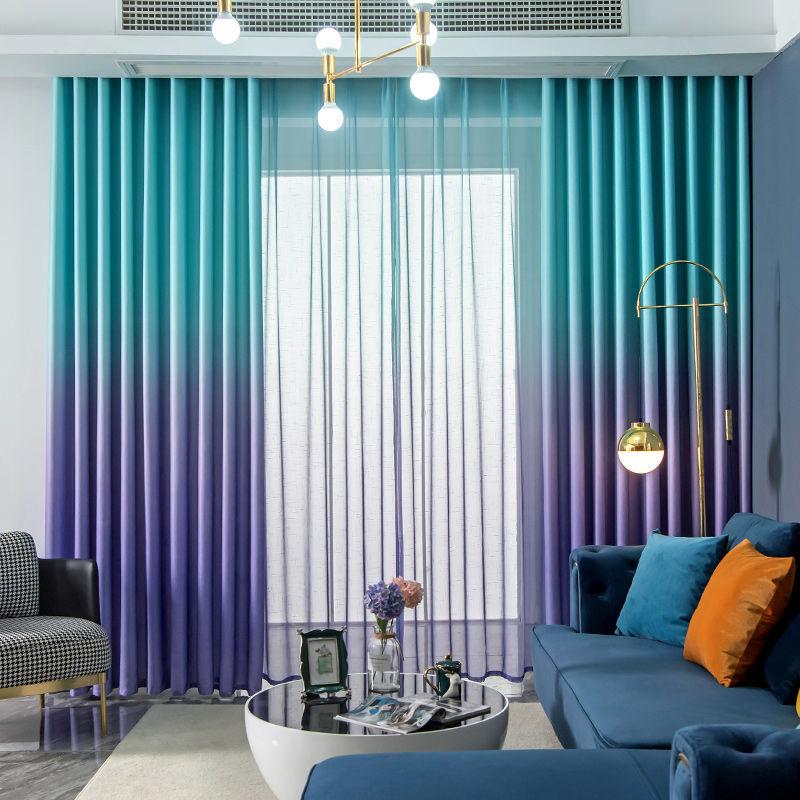 2 шт. утолщенные плотные шторы для спальни, домашняя гостиная, атмосферный градиент цвета, шумоизоляционные шторы, роскошный комплект штор для отеля