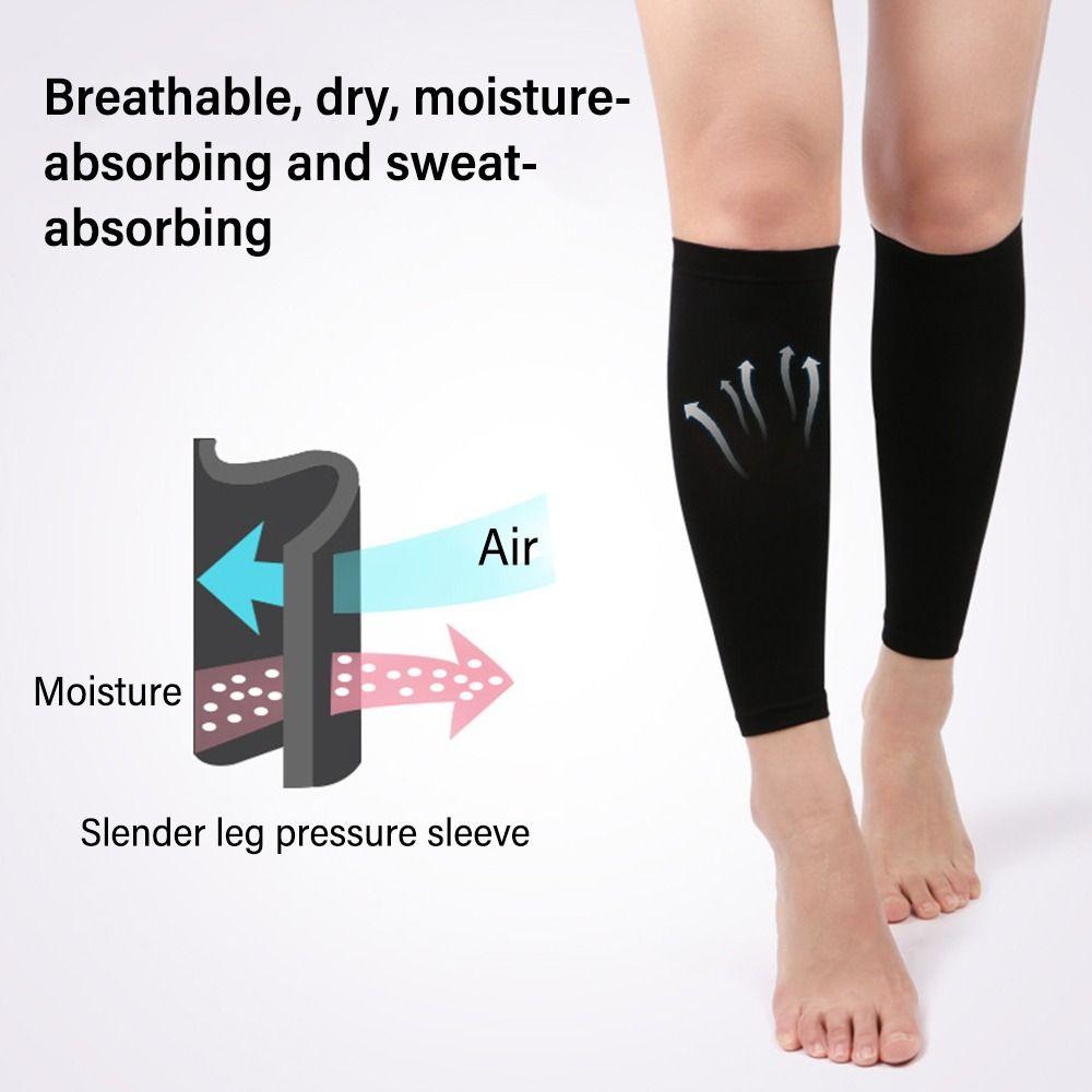1 Pair Nylon Footless Compression Socks Elastic Leg Sleeves Shin Splint & Calf Protector  Standing