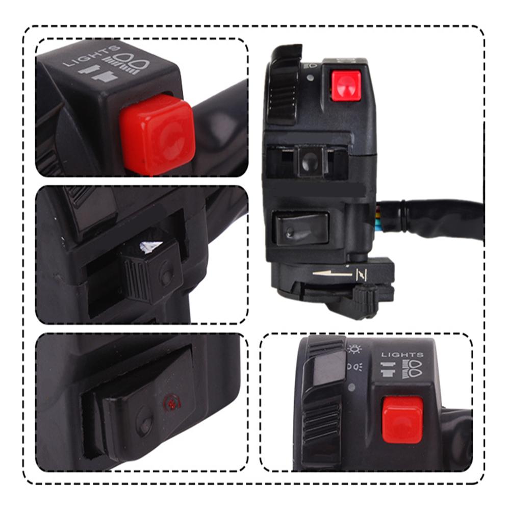New 22mm 7/8"Motorcycle Handlebar Start Stop Headlight Hi/Low Throttle ON-Off Switch