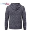 Cozy Up Мужской кардиган с длинными рукавами, повседневная уличная одежда, мягкая вязаная толстовка с капюшоном, термостойкая флисовая толстовка на молнии с капюшоном