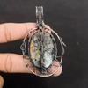 Tree Of Life Maligano Jasper Copper Wire Wrapped Jewelry Dainty Gemstone Pendant Unique Copper Design Jewelry Handmade Wrapped Stone Pendant