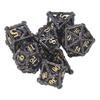 7pcs Metal Polyhedral Dice Pattern Engraved Game Props Brass Metal Dice for Board Games Role Play