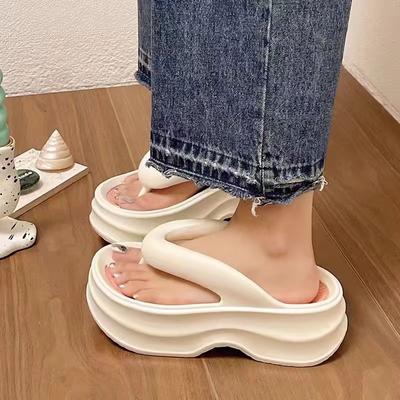 Модные летние женские шлепанцы, удобные нескользящие сандалии из ЭВА с толстой подошвой, 2024 г., новые модные уличные тапочки с мягкой подошвой для женщин