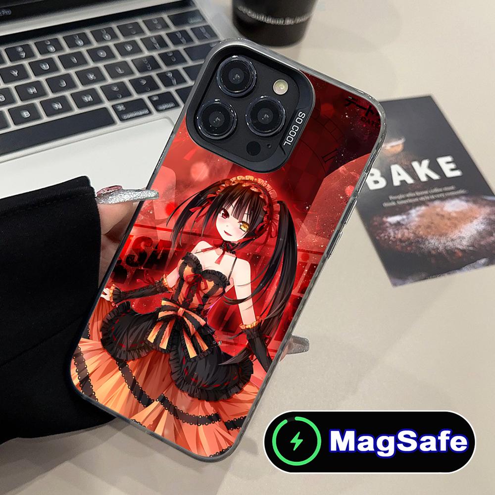 Date a Live Kurumi Tokisaki Phone Case for iPhone 16 15 14 13 12 11 Pro Max Plus MagSafe Translucent Colour Protective Luxury