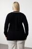 Women's Fashion Stylish Plus Size Cardigan Black V-Neck Premium Soft Fabric Knitwear Cardigan