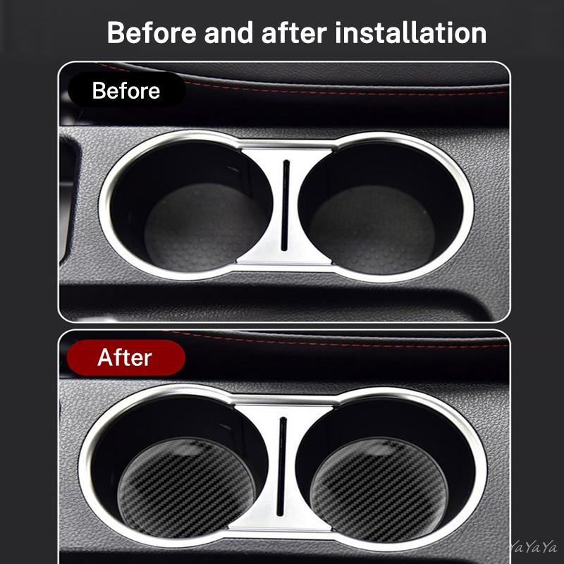 CRA1 2Pcs Car Cup Coasters Anti-Slip Carbon Fiber Texture Auto Cup Mat For Mercedes Benz C E S Class GLC GLA GLB GLE GLS W212 sticker