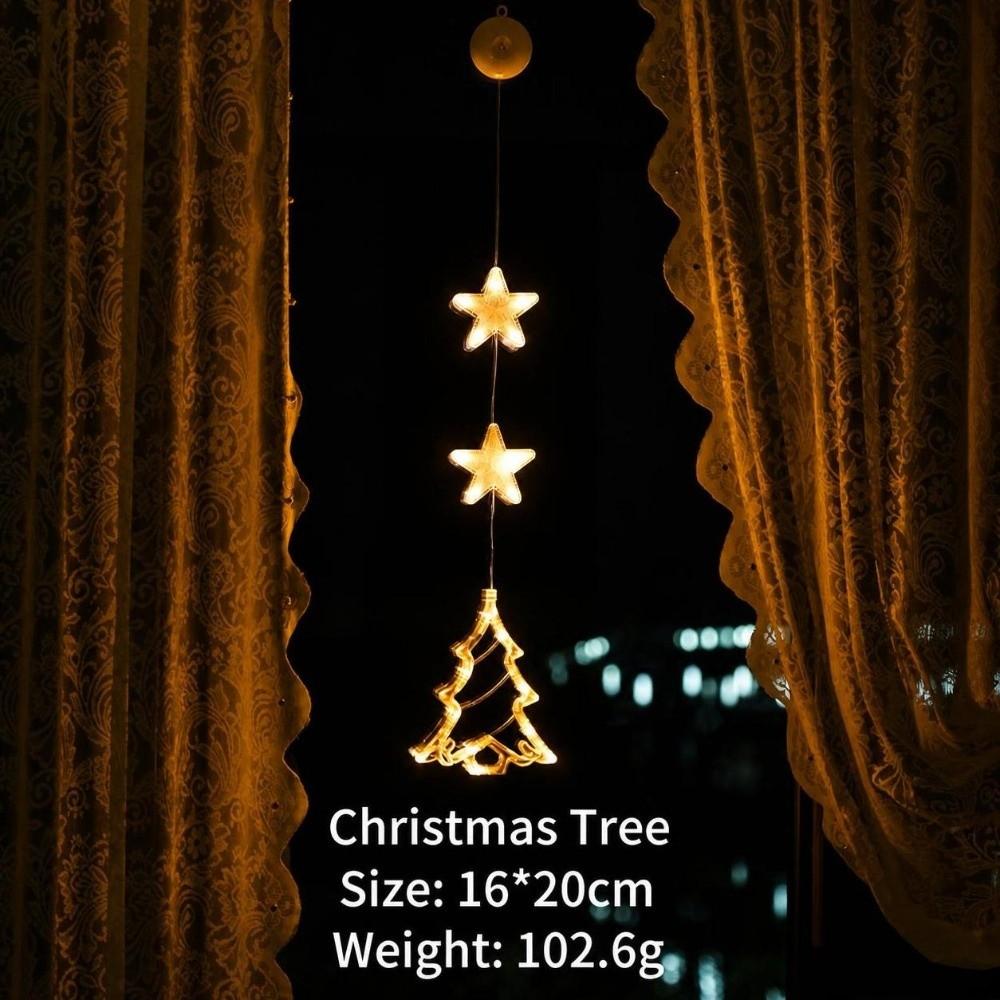 Acrylic Christmas Hanging Light Suction Cup Mount Christmas Window Lights Home Decor