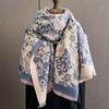 Gentle Lady Style Floral French Imitation Cashmere Scarf Female Winter Warm Scarf Shawl