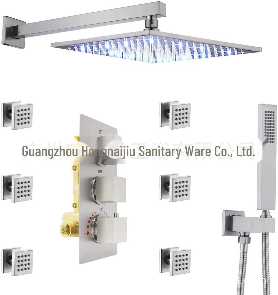 12-дюймовая светодиодная дождевая система с 6 распылителями и постоянным контролем температуры