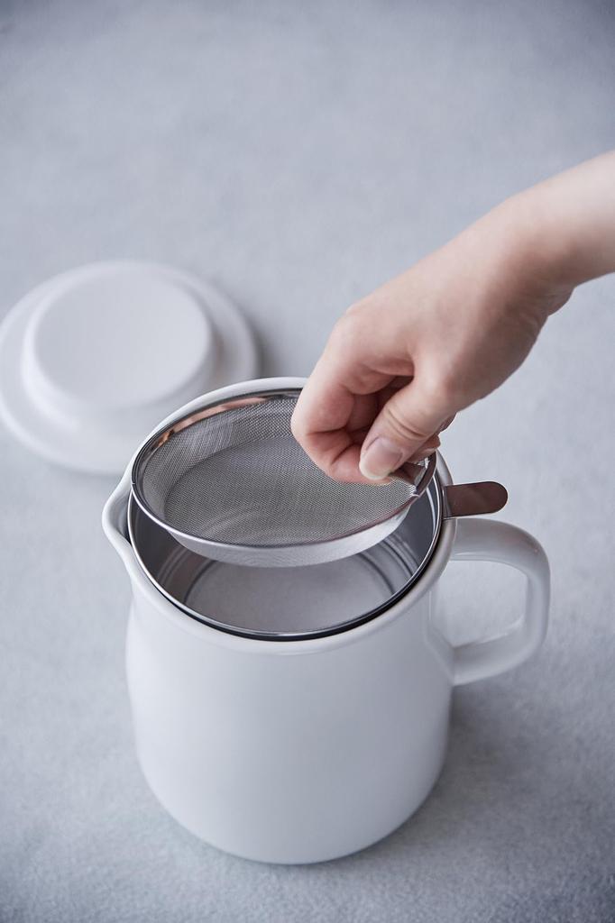 Эмалированная жаропрочная кастрюля для масла Nodahoro 800 мл, сделано в Японии, Lokapo White NOL-800