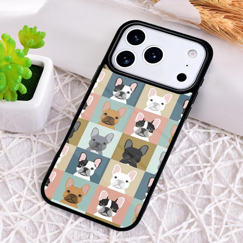 Мультяшный чехол для телефона с французским бульдогом для iPhone 17 Air 16 15 11 12 14 13 Pro Max Ударопрочный чехол