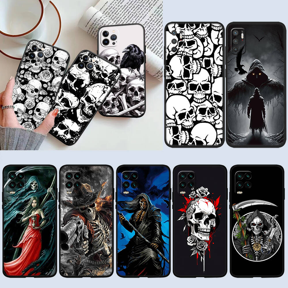 Ударопрочный чехол для телефона Скелет Жнеца Череп для iPhone 6 6s 7 8 11 12 13 14 15 16 17 16E XS Pro Max XR X SE Air