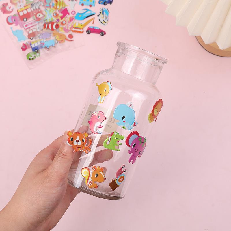 10 листов 3D наклеек-пузырей Мультяшные животные Машины Наклейки Детские Мальчик Девочка День рождения Вечеринка Сувениры Наполнители для пиньяты Рождественский подарок Игрушки