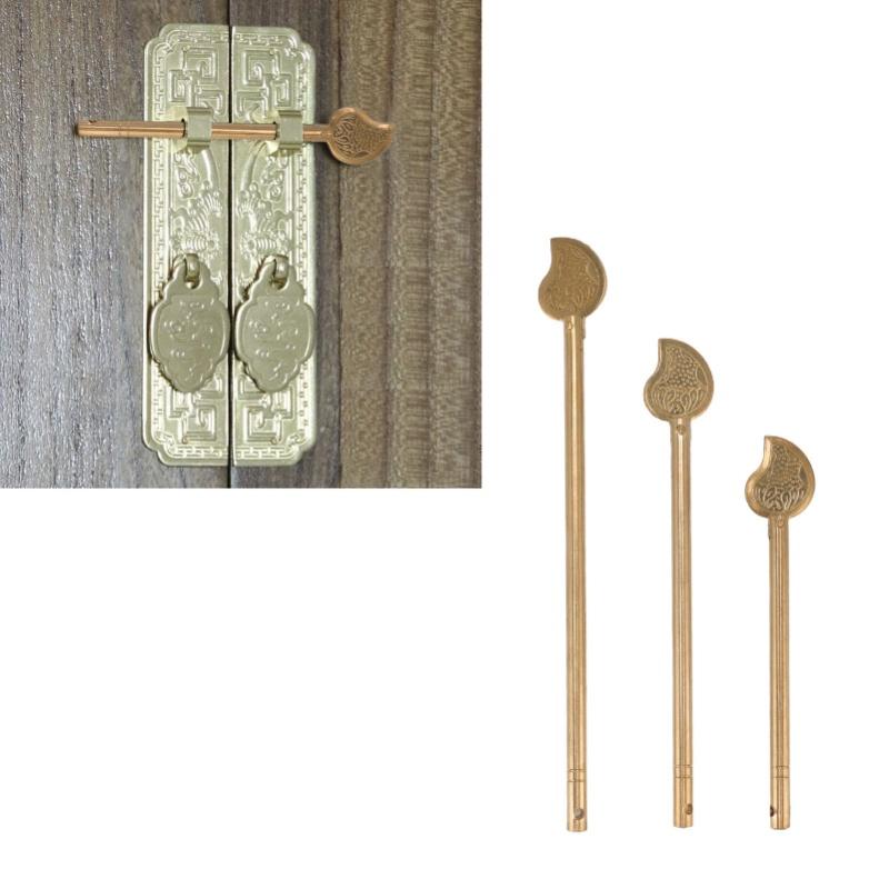 3PCS Cabinet Key Latch Leaf Shaped Cabinet Locking Pin Brass Chinese Latch Bolt For Home Furniture