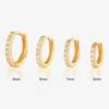 6/7/8/9 MM Cartilage Circle Earrings 925 Silver Bling CZ Huggie Hoop Earring for Women Piercing Buckle Wedding Jewelry