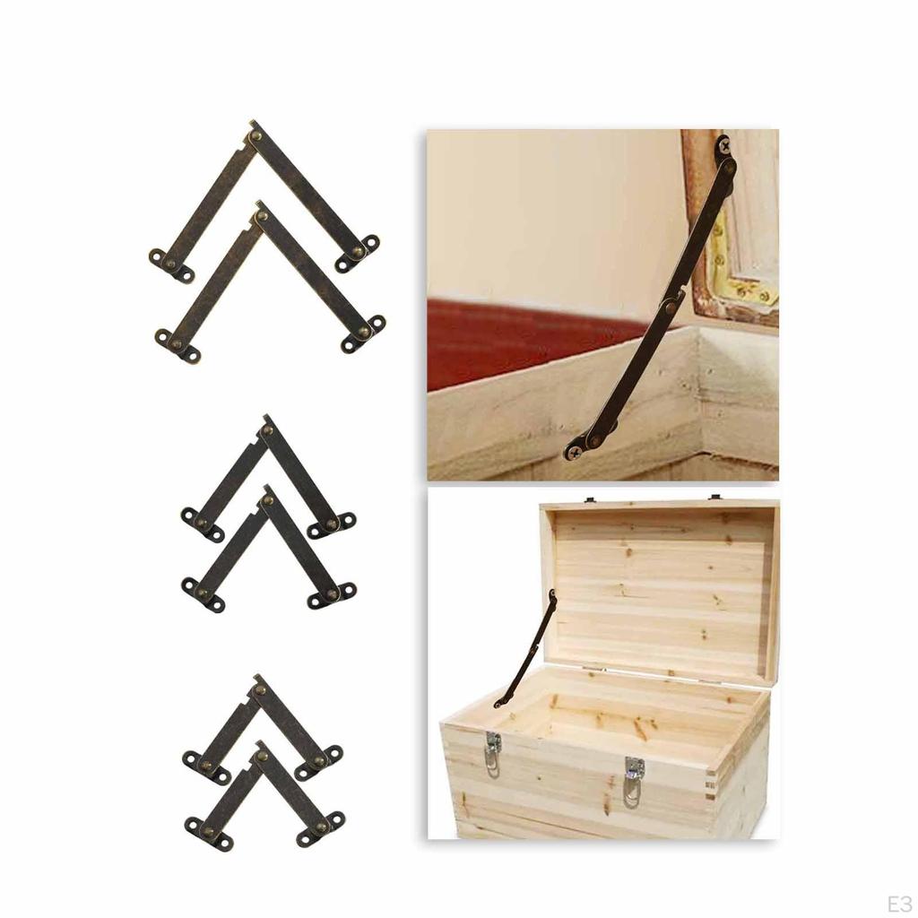 2 шт., складные опорные петли для крышки, подъемная стойка для шкафа, железный материал, демпферная петля для дерева