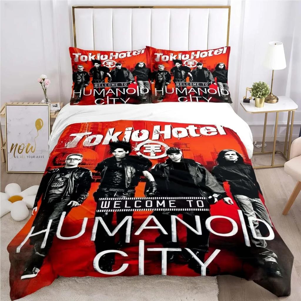 Tokio Hotel 3D Печать рок-группы всесезонный пододеяльник Постельное белье Мягкий пододеяльник и наволочки Single_Double_Queen_King