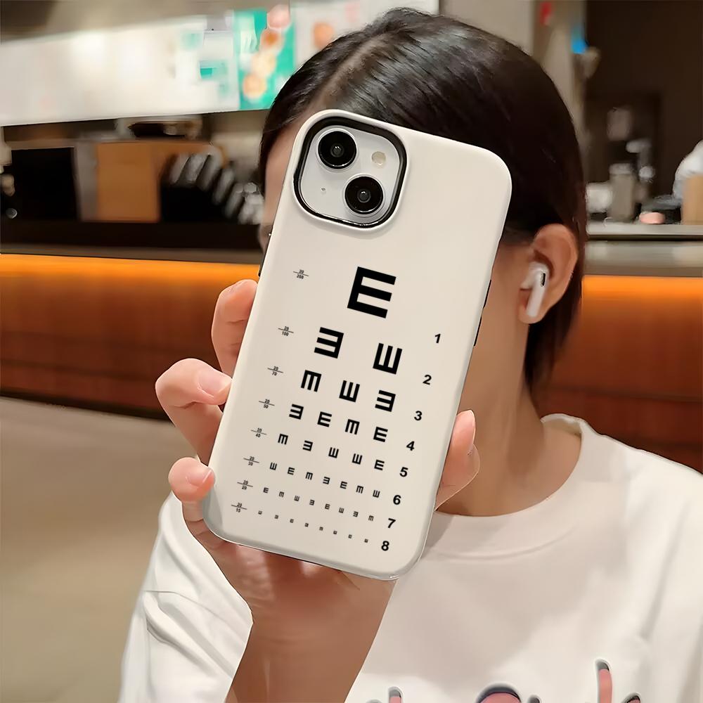 Medical Eye Vision Chart Phone Case For Iphone 16 Pro Max 15 13 14 12 11 14 Pro Max 15 Pro Max Two-in-one Cover