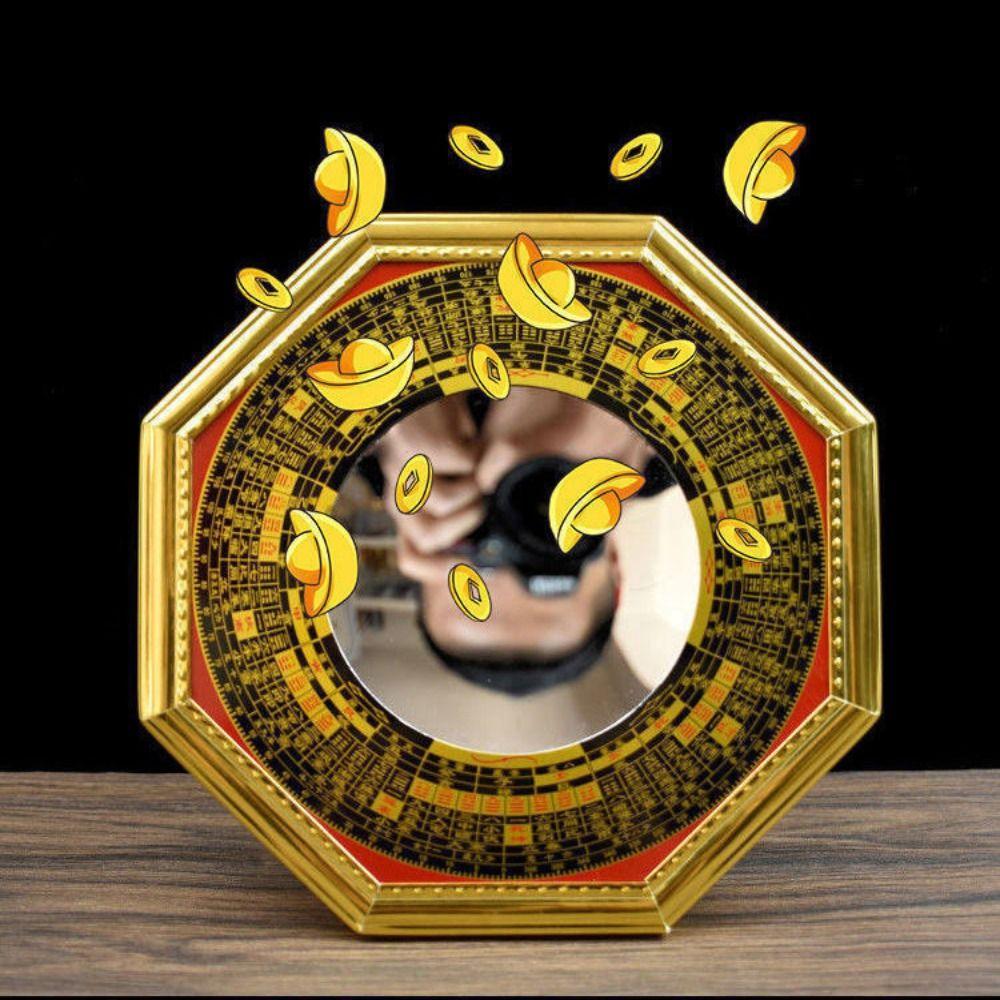 Зеркало Багуа Фэн-шуй с металлической рамой 13см 17.5см 20.5см Зеркало Восьми Триграмм Фэншуй Талисман для дома