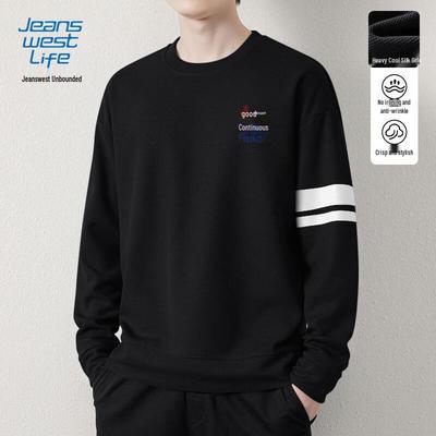 JEANSWEST LIFE Мужской свитшот Гуочао со спущенным плечом и круглым вырезом