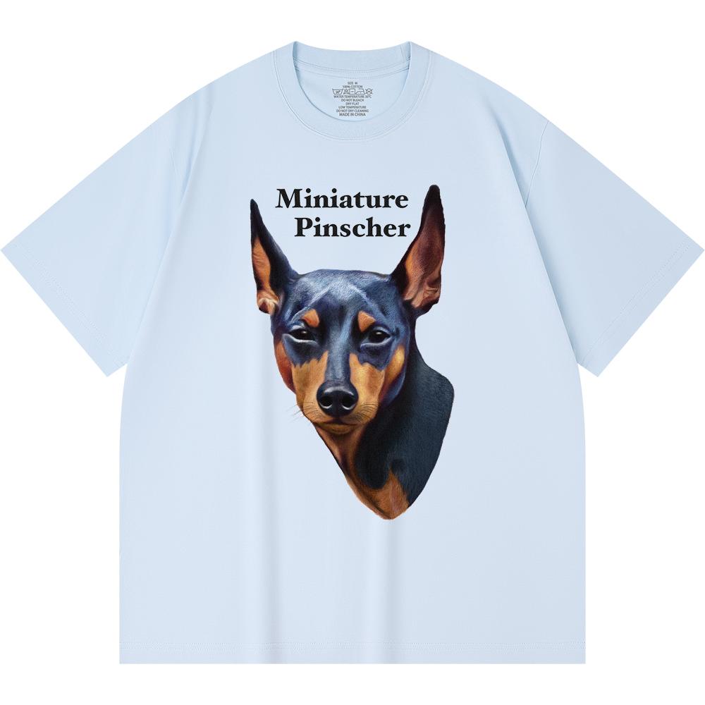 Футболка из 100% хлопка плотностью 230 г/м2 с принтом миниатюрного пинчера, забавная футболка из чесаного хлопка в стиле Харадзюку