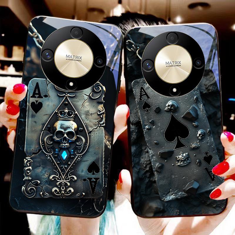 Подвеска-скелет для Honor Magic 6 50 70 90 Lite X7b 200 Pro Nova 10 Nova 5T X6 P30 Pura 70 Ultra Чехол для телефона из закаленного стекла