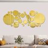 32Pcs Silver 3D Mirror Wall Sticker Circle Home Background Decoration Mirror Decals  Living Room
