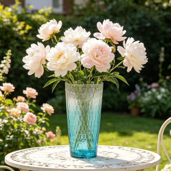 Clear Flower Vase for Centerpiece Thickened Plastic Modern Vase Gradient Color