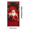 Santa Claus Christmas Tree Door Cover -185x90cm Festive Holiday Decoration Versatile Hanging for Entrance and Room