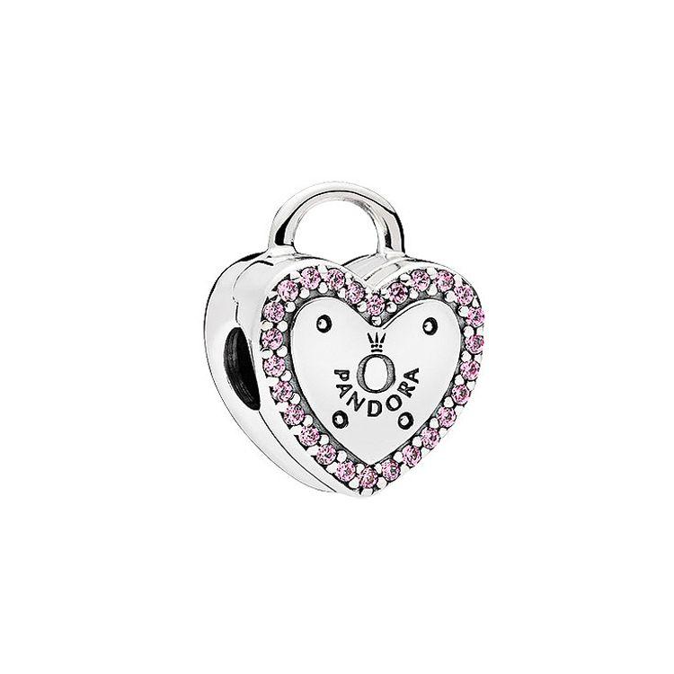 Pandora Oath Lock 925 Silver No Silicone Fixed Clip Women Accessories 796556FPC