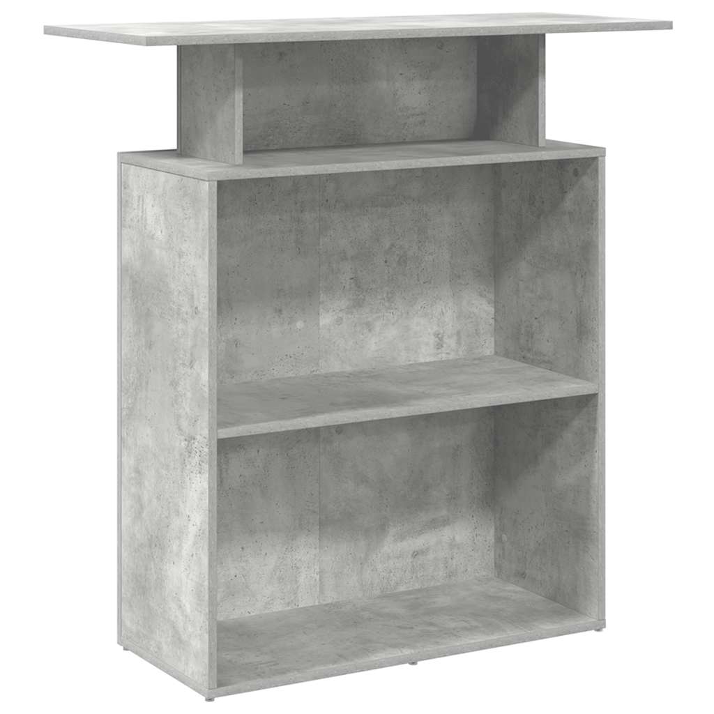 Reception Desk Concrete Grey 100x40x104 cm Engineered Wood
