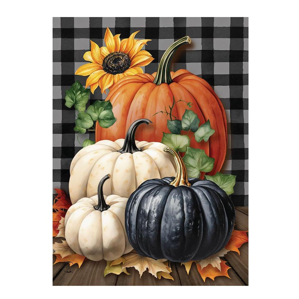 Briarwood Lane Осенний клетчатый тыквы Садовый флаг на Хэллоуин