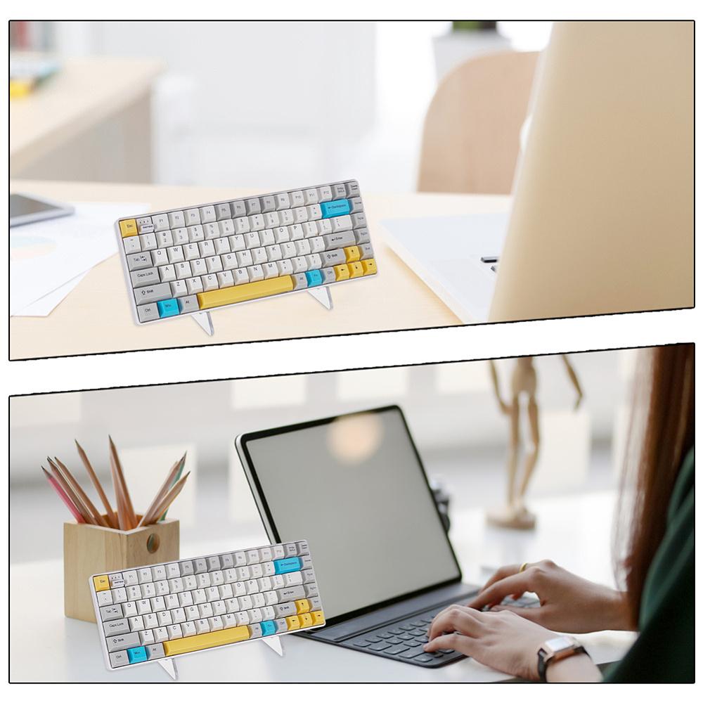 1set 1-Tier Transparent Acrylic Keyboard Stands Detachable Keyboard Storage Holder with Platinum Tone Iron Findings Clear