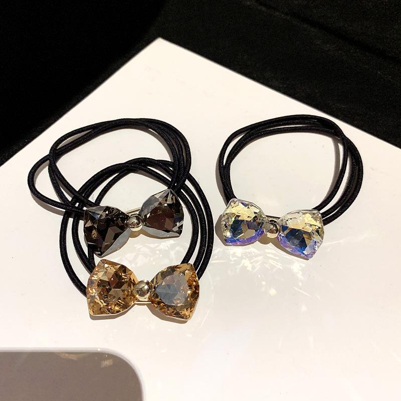 Модные эластичные резинки для волос со стразами для девочек, кольцо для волос, веревка, резинка-скранчи, аксессуары, украшение для хвостика, аксессуары