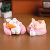 Sleeping Animal Ornament Mini Adorable Cat Dog Pig Rabbit Desktop Decoration for Micro-Landscapes Cars